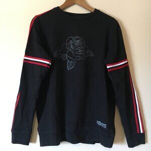 Original Gravity Sweatshirt Black Rose L Streetwear Crewneck Red Stripe Sweater